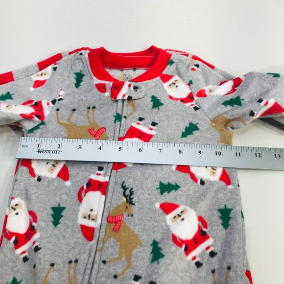 2 Pack Just One You Made By Carter's Baby Size 9 Month Santa Footed Pajama New - Picture 9 of 16